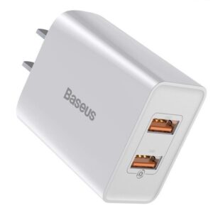 Baseus -Baseus Mall VN Cốc sạc nhanh Baseus Speed Mini 18W (Dual USB/Quick Charger) - Chân dẹp