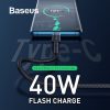 Baseus - Phố Phụ Kiện Cáp sạc nhanh Baseus Cafule Double-side Type C HW Super Fast Charge Cable (5A/40W, Double-sided )