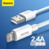 Baseus -Baseus Mall VN Cáp sạc nhanh, siêu bền Baseus Mini White dùng cho Smartphone/ Tablet ( Lightning, Quick Charging và Sync Data TPE Cable)