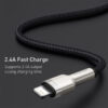 Baseus -Baseus Mall VN Cáp sạc nhanh, siêu bền Baseus Cafule Metal Series Lightning dùng cho iPhone/ iPad (2.4A, USB A to Lightning Fast charge Cable )