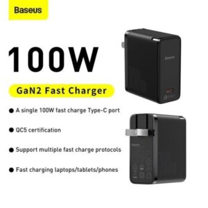 Baseus -Baseus Mall VN Bộ sạc siêu nhanh Baseus GaN2 Fast Charger 1C 100W (GaN2 Technology, QC5.0/QC4.0/PD3.0/ PPS Multi Quick Charge Protocol Support) (Chân tròn - Chân dẹp)