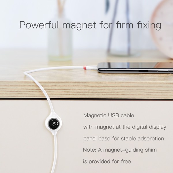 Baseus -Baseus Mall VN Cáp Baseus Lightning Big Eye Digital Display cho iPhone/ iPad (Tích hợp đồng hồ báo điện áp, dòng điện và công suất theo thời gian thực, 2.4A, 120cm, Fast charge và Sync Data)