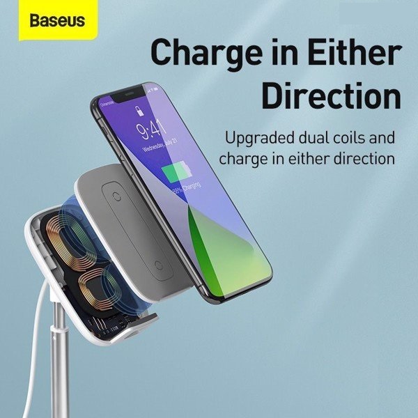 Baseus -Baseus Mall VN Bộ đế giữ điện thoại/ Tablet để bàn tích hợp sạc nhanh không dây Baseus Literary Youth Desktop Bracket (Telescopic + 15W Wireless Charging)