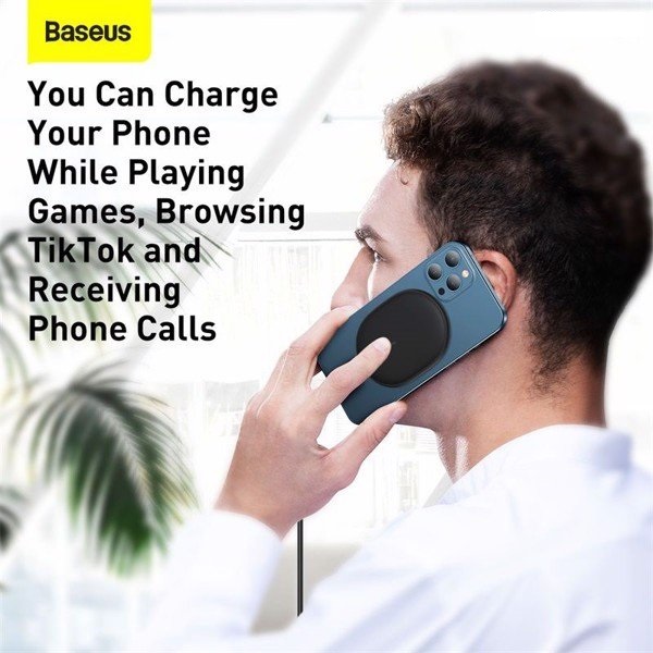 Baseus -Baseus Mall VN Đế sạc nhanh không dây có nam châm Baseus Light Magnetic Wireless Charger dùng cho iPhone 12/11/XS Max và Android (15W,Magnetic, Wireless quick charger)