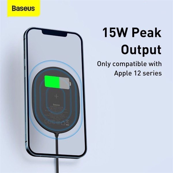 Baseus -Baseus Mall VN Đế sạc nhanh không dây có nam châm Baseus Light Magnetic Wireless Charger dùng cho iPhone 12/11/XS Max và Android (15W,Magnetic, Wireless quick charger)