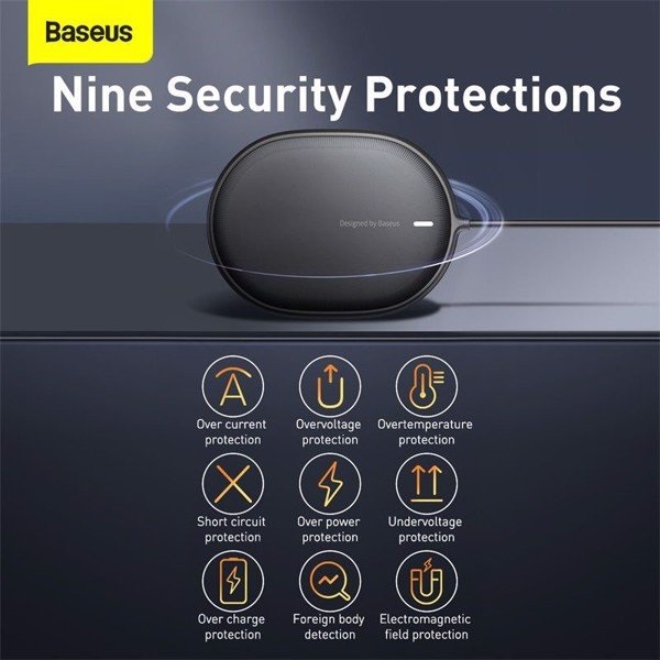 Baseus -Baseus Mall VN Đế sạc nhanh không dây có nam châm Baseus Light Magnetic Wireless Charger dùng cho iPhone 12/11/XS Max và Android (15W,Magnetic, Wireless quick charger)