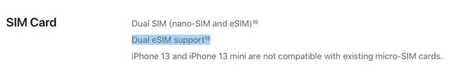 iPhone 13 hỗ trợ eSIM kép, có thể dùng 2 SIM mà không cần đến SIM vật lý - Ảnh 2.
