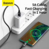 Baseus -Baseus Mall VN Cáp sạc nhanh siêu bền Baseus Flash Multiple Fast Charge Type C cho Samsung/ OPPO/ Huawei/ Xiaomi (5A, AFC/ SCP/ FCP/ PD/ QC3.0 Multiple Quick Charge Protocol Convertible Support)