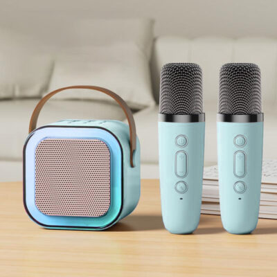 Loa Karaoke Mini Bluetooth Không Dây Tặng Kèm 2 Mic Hát Karaoke Xịn Xò